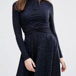 Whistles Celestine Animal Print Jersey Twist at Waist Dress size 4 Black Photo 0