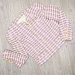 Vintage Peggy Jennings tweed pastel woven bolero jacket peacoat w/ pearl buttons Pink Size 8 Photo 0