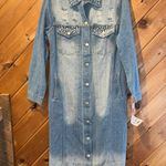 Especially yours studded pearl accent denim duster NWT Blue Size M Photo 3