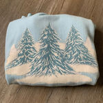 VTG Christmas Sweater Snow Trees Winter Graphic Crewneck Sweatshirt Blue Size L Size L Photo 7