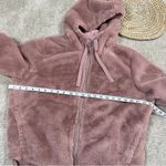Athleta Ritual Jacket Winter Coat Hooded Full Zip Longsleeve Mauve Faux Fur M Photo 12