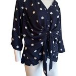 NY&C NWT small navy blue with polka dots button down front bow detail​​​​ Photo 7