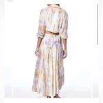 Young Fabulous and Broke Young Fabulous Broke Tie Front Blouse Long Sleeve Purple Yellow Small TOP ONLY Photo 2