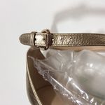 Coach Vienna Gold Pebble Leather T-Strap Wedge Sandal Photo 5