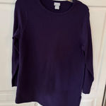 Chico's  Purple Ribbed Knit Asymmetrical Tunic Top Size 0 S Photo 0