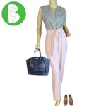 EXPRESS  LIGHT BLUSH PINK SUPER HIGH RISE ANKLE LENGTH PAPER BAG TROUSERS NWT 18 Photo 1