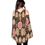 Show Me Your Mumu  Boho Cold Shoulder Bell Sleeve Top Blouse Size Medium Photo 1