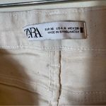 ZARA Off-White High Rise Straight Leg Jeans Raw Hem Size 4 Photo 4