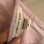American Eagle NWT  Women XS Lavender Stripe Linen Blend Oversized Tie Back Top Photo 2