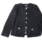 J.Crew NWT Collection Lady Jacket in Black Textured Tweed Jewel Button 8 $378 Photo 3