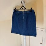 Casablanca Jeans NWOT Dark Wash Denim Mini Skirt Tweed Embellishment Size 8 Blue Photo 1