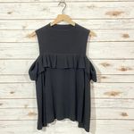 Intermix  Kendall Ruffle Cold Shoulder Sweater -Black - Large Photo 1