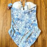 Shade & Shore  NWT Blue Toile Floral Print One-Piece Swimsuit XL (16) Photo 10