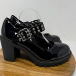 Torrid  Black Patent Mary Jane Chunky Heel Platform Studded Strap Shoes Size 12WW Photo 0
