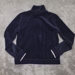 Lauren Ralph Lauren Navy Blue Velour Bomber Jacket sz L Vintage Preppy Size M Photo 3