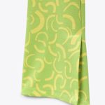 ZARA NWT   HIGH RISE FLARED JACQUARD PANTS  GREEN Medium Photo 6