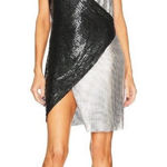 Alice + Olivia Ally Chain Mail Mini Wrap Dress in Black & Silver 4 Photo 0