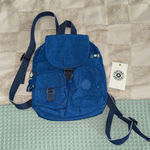 Kipling NWT  Small Backpack (Convertible To Shoulderbag) Deep Sky Blue Firefly Photo 0