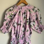 Roller Rabbit  Twilight Dahlia Fiorella Purple Floral Silk Cotton Mini Dress Photo 8