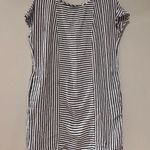 Madewell Stripe-Play Button-Back Tee Grey and White Dress Photo 3