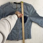 EXPRESS Vtg Y2K Jeans M Denim Jacket Sparkles Bling Rhinestones Festival Boho Photo 9