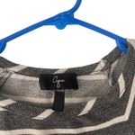 AQUA Bloomingdals  Size Small Lightweight‎ Grey White Stripped Sweater Photo 5