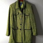 Evan Picone 14 Tweed Dress Coat in Lime Black Green Photo 0
