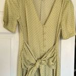 Love Whit by Whitney Port Citron Dot Tie Waist Polka Dot Maxi Dress Size Small Green Photo 4