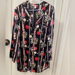 Victoria's Secret  Black Floral Pajama Shirt Dress Photo 4