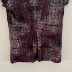 Axcess Blouse Shirt Top Women Medium Short Sleeve Nylon Mesh Gather Lined Purple Photo 7