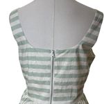 Avec Les Filles Striped Peplum Tank Top White & Sage Green – Size L– NWT Photo 1