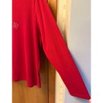 Charter Club  Women Festive Red Long Sleeve Top Photo 2