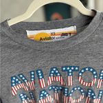 Aviator Nation  Gray Short Sleeve Tee with Red and Blue Accents Photo 3
