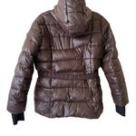 Michael Kors MK Brown Sheen Belted Puffer Jacket Size L Photo 1