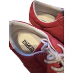 Lands' End Red Suede Lace Up Casual Sneakers Shoes Women 8 Photo 5