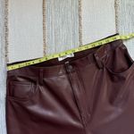 Abercrombie & Fitch The 90’s Straight Ultra High Rise Brown Faux Leather Pant 33 Photo 6