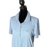 G/FORE Womens Tech Nylon Ribbed Golf Polo Size M Blue Performance Activewear Blue Size M Photo 3