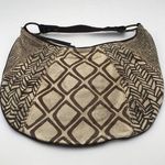 Fossil Vintage Purse Distressed Printed Canvas Hobo Handbag Purse Photo 4