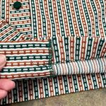 Femme of Dallas Western Boho Long Sleeve Button Down Geometric Top Green Size L Photo 8