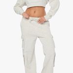 We Wore What NWT  Light Gray Zip-Up crop hoodie and Joggers Set XS Photo 1
