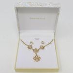 Charter Club  Gold-Tone Crystal Flower Lariat Necklace & Stud Earrings Set Photo 1