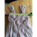 Birdy Grey Champagne Beige Nude Full-Length Tulle Gown Pleated Bodice XL Photo 6