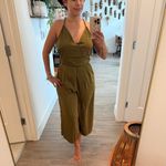 ZARA Basics Collection Olive Green Silky Jumpsuit, Size Small Photo 5