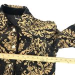Chico's  1 Quilted Chenille Jacket Women 8/10 Black Gold Brocade Mob Wife‎ Photo 10