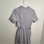 Old Navy  Striped Cutout Midi Shirt Dress Blue White S Photo 10