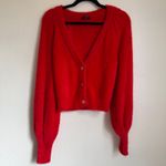 For Love & Lemons Fiona Cardigan in Vibrant Red Small S Photo 2
