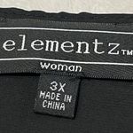 Elementz  Embellished Blouse Womens 3X Black Embellished Neckline Cold Shoulder‎ Photo 3