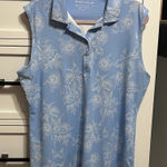 Peter Millar  Light Blue Floral Sleeveless Polo Photo 0
