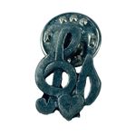 Silver Color Metal Treble Clef Music Notes and Heart Tie Tack Lapel Pin Vintage Photo 1