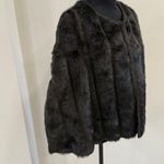 Brandon Thomas Faux Fur Shawl Cape with pockets size Medium. Black Photo 1